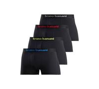 Boxer BRUNO BANANI "Boxershorts für Herren", Herren, Gr. XL, schwarz, Jersey, Obermaterial: 95% Baumwolle, 5% Elasthan, unifarben, Unterhosen, mit farbigen Marken-Schriftzug am Bündchen (70198319-XL) 