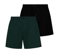 Bruno Banani Herren Jersey-Boxershorts Loose Fit Basic Line 2er Pack Tannengrün/Schwarz M
