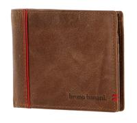 bruno banani Männer Geldbörse aus Echt Leder im Querformat, Designer Geldbeutel für Herren - Cognac & Rot 4894