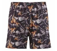 bruno banani Herren Jersey-Boxershorts - PANTHERA, bb Premium Line, Print Schwarz/Beige S