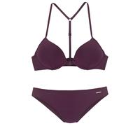 Push-Up-Bikini BRUNO BANANI, Damen, Gr. 36, Cup B, rot (bordeaux), Polyamid, unifarben, Bikini-Sets, mit Vorderverschluss (11350704-36) bordeaux