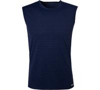 Bruno Banani Herren Tanktop - Check Line 2.0, Rundhals, Polyamid, Karo, Logo, einfarbig Dunkelblau XL