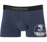 Bruno Banani Herren Boxershorts, 3er Pack - Energy Baumwolle, Baumwolle, einfarbig mit schwarzem Bund blau (navy) L (Large)
