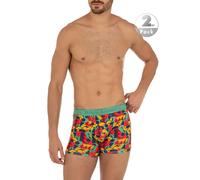 bruno banani Trunks Herren Baumwolle grün/Multicolor gemustert, 4 (S)