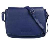 Umhängetasche BRUNO BANANI, Damen, Gr. B/H/T: 28cm x 22cm x 9cm onesize, blau, Leder, unifarben, leicht glänzend, Taschen, echt Leder (12320728-0) blau