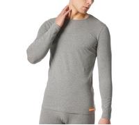 Unterhemd BRUNO BANANI "Warm Up", Herren, Gr. XL, N-Gr, grau (graumelange), Obermaterial: 93% Baumwolle, 7% Elasthan, unifarben, eng, Rundhals, Unterhemden Unterhemd, mit kontrastfarbenen Markenlabel