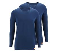 bruno banani - WARM UP - Unterhemd/Shirt Langarm - 2er Pack (L Marine)