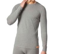 Unterhemd BRUNO BANANI "Warm Up", Herren, Gr. XL, N-Gr, grau (graumelange), Obermaterial: 93% Baumwolle, 7% Elasthan, unifarben, eng, Rundhals, Unterhemden Unterhemd, mit kontrastfarbenen Markenlabel