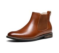 Bruno Marc Herren Chelsea Boots Leder Stiefel Stiefeletten BRAUN Leder URBAN-06-1 Größe 49.5EU/15US