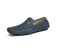 Bruno Marc Herren Klassische Mokassins Flache Slipper Slip on Penny Loafer Weich Comfort Schuhe Bootsschuhe,Size 46,Marine,3251314