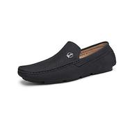 Bruno Marc Herren Klassische Mokassins Flache Slipper Slip on Penny Loafer Weich Comfort Schuhe Bootsschuhe Schwarz Größe 46