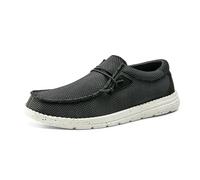 Bruno Marc Herren Mokassins Flache Slipper Slip on Loafer Weich Comfort Klassische Schuhe,Size 46,Schwarz/Weiss,BLS211