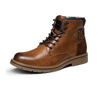 Bruno Marc Herren Motorrad Stiefel Schnürstiefel Klassische Chukka Boots Biker Freizeitschuhe,Size 42,Braun,SBBO2215M-E