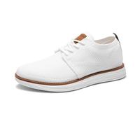 Bruno Marc Herren Sneaker Mesh Sneakers Oxfords Leichte Schuhe Atmungsaktives Obermaterial Memory Foam Insole Leichte Außensohle,Size 41.5,Weiss,GRAND-01