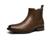 Bruno Marc Herren Stiefel Chelsea Boots Stiefeletten Komfort Schuhe,Size 46,Braun-Pu,BMUMAB2402