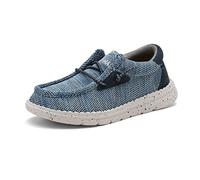 Bruno Marc Jungen Schnürschuhe Mokassins Kinder Flache Slipper Mädchen Slip on Loafer Weich Comfort Klassische Schnürschuhe,Size 38.5,Blau,SBLS2213K