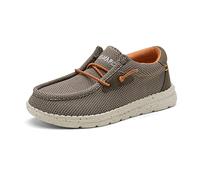 Bruno Marc Jungen Schnürschuhe Mokassins Kinder Flache Slipper Mädchen Slip on Loafer Weich Comfort Klassische Schnürschuhe,Size 38.5,Khaki,SBLS2213K
