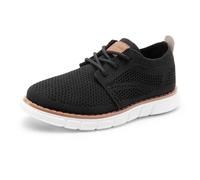 Bruno Marc Schnürhalbschuhe Jungen Anzugschuhe Atmungsaktiv Gestrickter Stoff Oxford Hochzeit Party Schuhe Familie versammlung Anzug Formale,Size 33.5,Schwarz,SBOX2503K