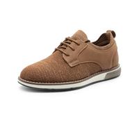 Bruno Marc Schnürhalbschuhe Jungen Anzugschuhe Atmungsaktiv Gestrickter Stoff Oxford Hochzeit Party Schuhe,Size 26.5,Braun,SBOX2403K