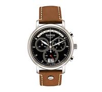 Bruno Söhnle 17-13143-841 Marcato Herren-Armbanduhr, Chronograph, Quarz, Edelstahlgehäuse, Saphirglas, Lederarmband, mit Faltschließe, 10 bar