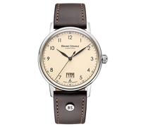 Bruno Söhnle -Bergamo Big Herrenuhr Dunkelbraun Creme Datum Saphirglas Quarz 39mm- 17-13234-131