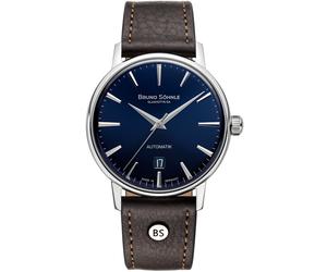 Bruno Söhnle Herren Armbanduhr 17-12236-311 Bergamo Automatik Lederband braun
