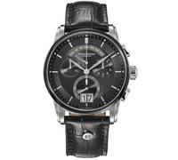 Bruno Söhnle Herren Armbanduhr 17-73117-741 Grandioso Chronograph Edelstahl Lederband schwarz