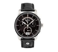 Bruno Söhnle Herren Armbanduhr Grandioso 17-73117-741 Chronograph Edelstahl Lederband schwarz