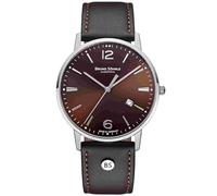 Bruno Söhnle -Stuttgart III Big Herrenuhr Braun Silber Quarz Saphirglas 42mm- 17-13175-843