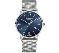 Bruno Söhnle Herrenuhr Original NEU Stuttgart III Big Herrenuhr Silber Blau Quarz Saphirglas 42mm- 17-13175-342