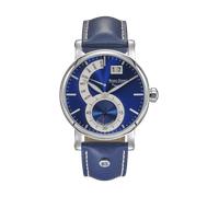 Bruno Söhnle Herren Uhr 17-13073-383 Pesaro II, Leder dunkelblau mit weißer Naht