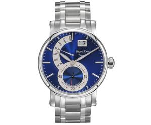Bruno Söhnle -Pesaro II Herrenuhr Silber Blau Datum Quarz 43mm- 17-13073-384