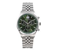 Bruno Söhnle -Turin Chronograph Herrenuhr Silber Grün Datum Quarz Saphirglas 40mm- 17-13229-442