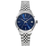 Bruno Söhnle -Turin II Small Damenuhr Silber Blau Glasboden 34mm- 17-13226-342