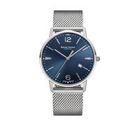 Bruno Söhnle -Stuttgart III Big Herrenuhr Silber Blau Quarz Saphirglas 42mm- 17-13175-342