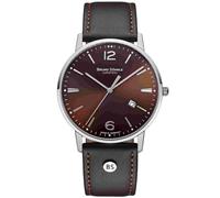 Bruno Söhnle -Stuttgart III Big Herrenuhr Braun Silber Quarz Saphirglas 42mm- 17-13175-843