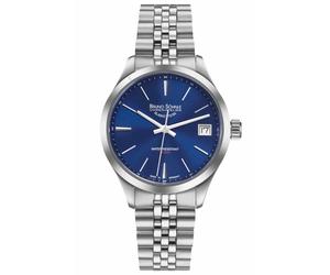 Bruno Söhnle -Turin II Small Damenuhr Silber Blau Glasboden 34mm- 17-13226-342