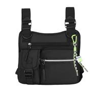 Brustgeschirr - Leichte Wander- und Klettertasche - Multifunktionale Schwerlastweste mit ergonomischem 3D-Schnitt für Wandern Sport Motorik Arbeit, Schwarz, Siehe Beschreibung, Schwarz, Se référer au