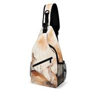 Brusttasche Hase im Wald Schultertasche für Herren, Crossbody-Tasche, Bauchtaschen für Damen, Sling-Rucksack für Reisen, weiß, 20,3 x 10,2 x 38,1 cm, weiß, 8x4x15 Inches
