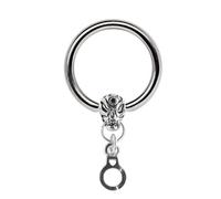 Brustwarzenpiercing ADELIA´S "Piercing Piercing Brustpiercing", Damen, Gr. onesize, silber, Titan, Piercings, Titan Brustpiercing Schmuck Ring BCR mit Totenkopf und Handschelle (73373960-0) silber