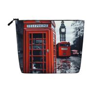 BSCKKDMN England UK Retro-/London-Telefon-Make-up-Tasche für Damen, wasserdicht, Leinen, Reise-Kosmetiktasche, leichter Reißverschluss, Reise-Kulturbeutel, Organizer, Make-up-Pinsel