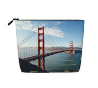 BSCKKDMN San Francisco Golden Gate Bridge Make-up-Tasche für Damen, wasserdicht, Leinen, Reise-Kosmetiktasche, leichter Reißverschluss, Reise-Kulturbeutel, Organizer, Make-up-Pinsel