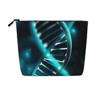 BSCKKDMN Science Gene Strang Make-up-Tasche für Damen, wasserdicht, Leinen, Reise-Kosmetiktasche, leichter Reißverschluss, Reise-Kulturbeutel, Organizer, Make-up-Pinsel, Aufbewahrungstasche