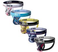 BSHETR Herren Jockstraps Männer String Tanga Athletic Supporters 5er Pack Ultra Soft Daily Sports Unterwäsche (R302, XL)
