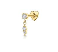 BSLVWG 1 PC Sterling Silber Knorpel Ohrringe für Frauen Flat Back Stud Ohrring Helix Ohrring Kleine Kette Ohrringe Hypoallergene CZ Stern Herz Mond Tragus Muschel Helix Piercing Schmuck (06)