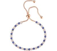 BSLVWG Armband für Frauen, Sterling Silber Tennis Armband Kristall Slider Armband Frauen Armband Sparkle Diamond Zirkonia Verstellbares Armband Lady Armband Geschenk für Weihnachten (Roségold)