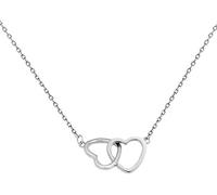 BSLVWG Interlock Herz Sterling Silber Anhänger Halskette für Frauen Teenager Mädchen Zierliche Unendlichkeit Ewigkeit Liebe Halsband Halsketten Niedliches Anfangsherz Verstellbare Kette Schmuck
