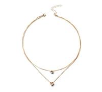 BSLVWG Schichtige Gold Halsketten für Frauen,14K vergoldet Dainty Anhänger Halskette Set mit kubischem Zirkonia Kreis Herz, Chunky Stapelbar Kette Choker, trendiges Schmuckgeschenk (Gold)