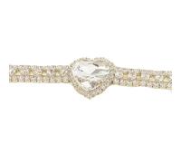 BSLVWG Silber Strass Choker Halskette mit Herz Anhänger - Glamour Romantisch für Frauen und Mädchen (02)