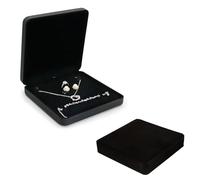 Bssowe Samt Groß Halsketten Box, Samt Schmuckschatulle Geschenkboxen, Schmuckkästchen Mit Samts, Schmuckbox Für Halskette Für Frauen Schmuck Halskette Ohrring Ring Hochzeit Schmuck Lagerung (Schwarz)